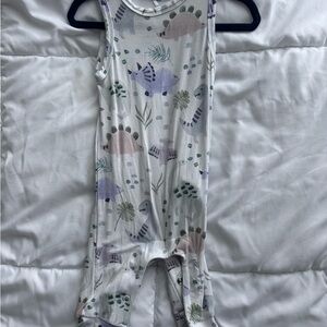 Posh Peanut Dinosaur Print Bodysuit - White, Green, Purple